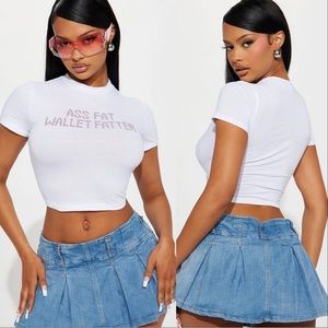 🎉 HP! 🎉 Ass Fat Wallet Fatter Baby Tee✨